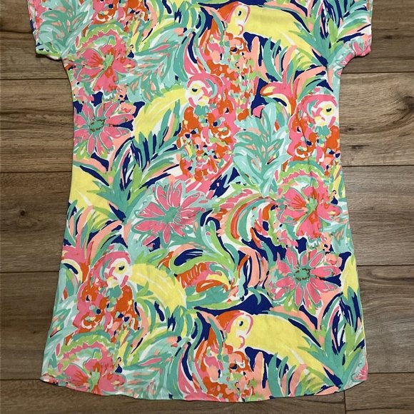 Lilly Pulitzer Harlow Tunic Dress SZ Small Casa Banana Tropical Floral Rayon - Picture 10 of 11